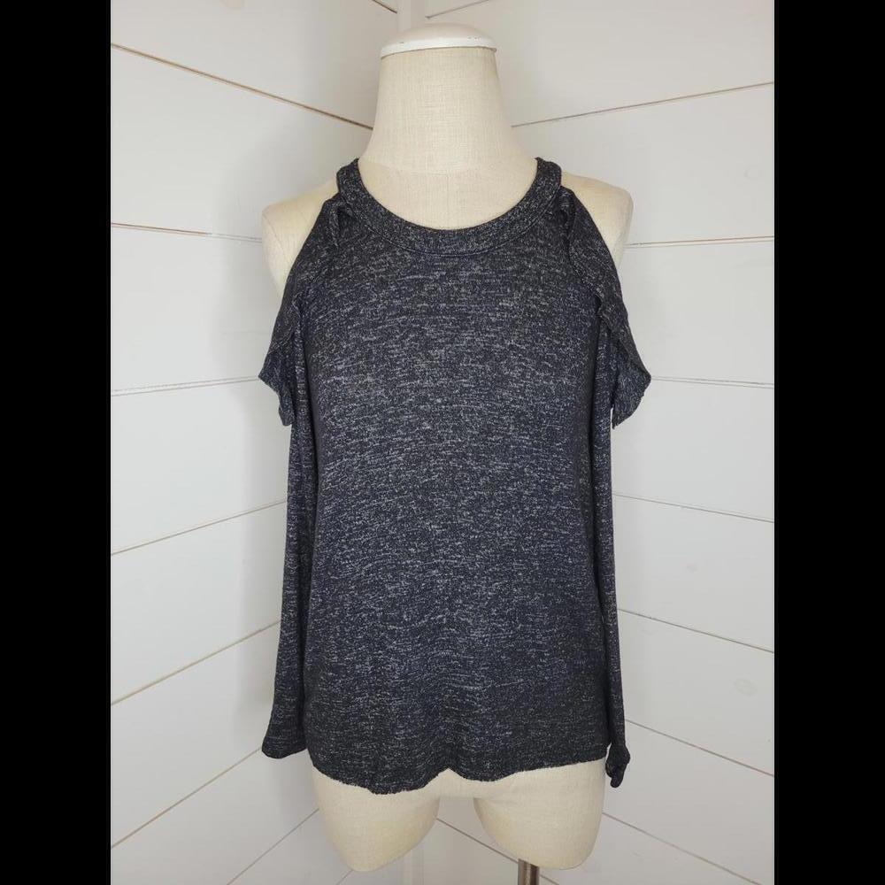 American Eagle Outfitters small heathered black soft & sexy plush. Cold shoulder